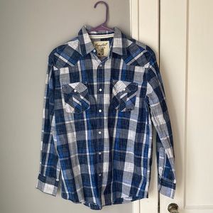 Blue Check Plaid Shirt